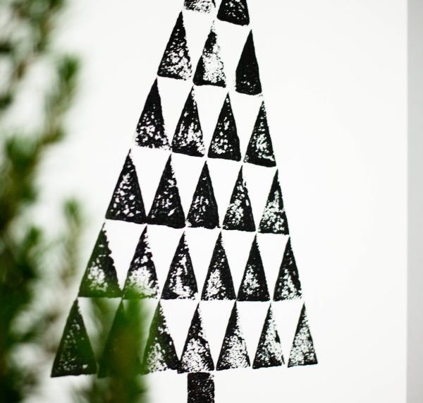 Stempelbaum: DIY Deko für Weihnachten