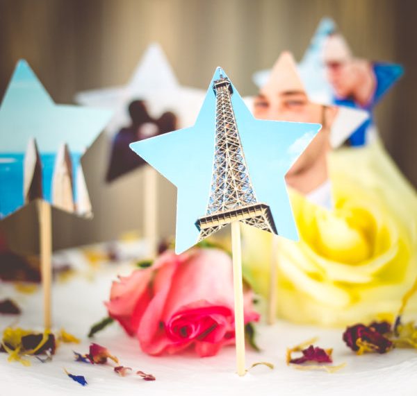 DIY Kuchendekoration zum Geburtstag aus Fotos
