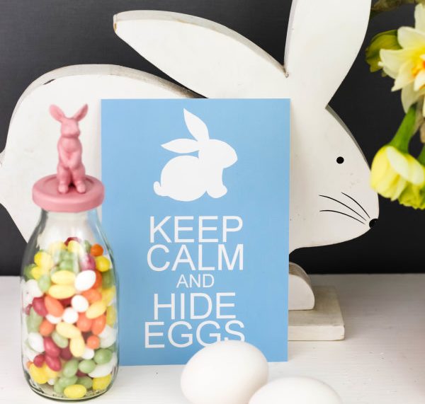 Gratis Download: Osterkarte keep calm and hide eggs