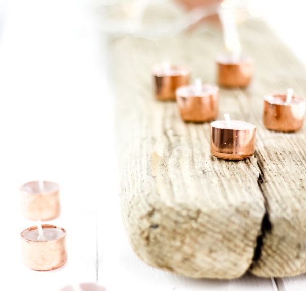 DIY Geschenk zu Weihnachten: Teelichter aus Kupfer